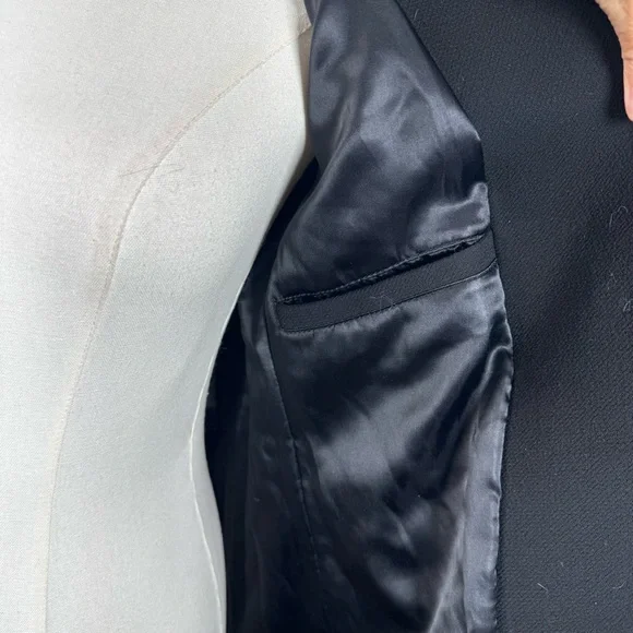 J. Crew Petite 2 Black Wool Blend Long Coat Hidden Placket Minimalist Overcoat - Picture 11 of 16